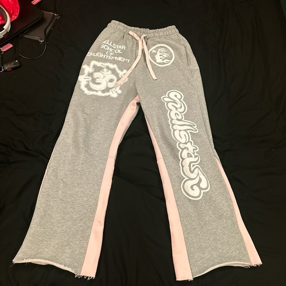 Hellstar size small grey flared pants